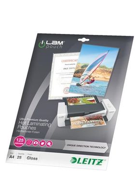 Leitz 7482-00-00 7482 Laminierfolie - A4, UDT, 125 mic., 25 Stück, glasklar