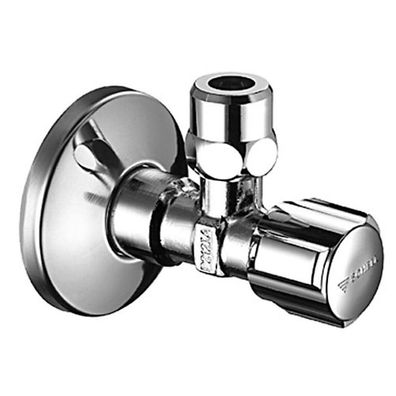 Eckventil 1/2" Anschluss mit 3/8" Quetsche von Schell inkl. Rosette, selbstdichtend