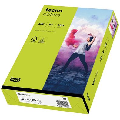 tecno 88324359 tecno Kopierpapier colors leuchtend grün DIN A4 120 g/qm 250 Blatt