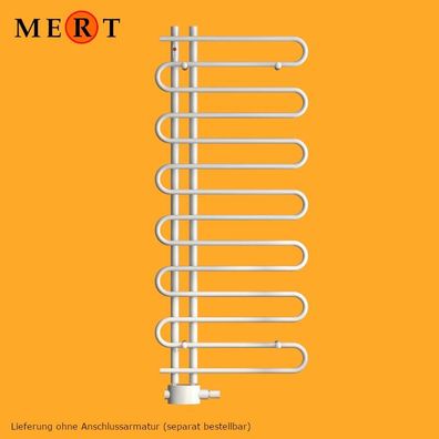 MERT Design Badheizkörper "TERSSE" weiß, Mittelanschluss, verschiedene Größen