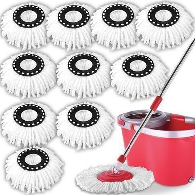 10er Set Ersatz-Moppaufsatz Ersatzkopf Disc Mop Saugfähiger Mikrofaser Retoo