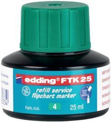 Edding 4-FTK25004 FTK 25 Nachfülltusche - für Flipchartmarker, 25 ml, grün