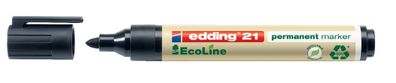 Edding 4-21001 21 Permanentmarker EcoLine - 1,5 - 3 mm, schwarz, nachfüllbar