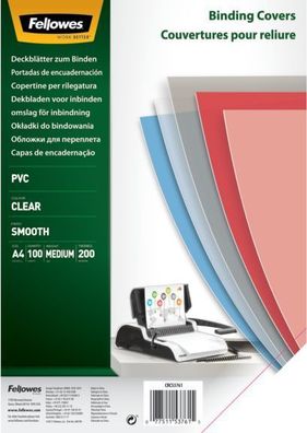 Fellowes 5376102 Fellowes Deckblatt A4 transparent 200 Mikron