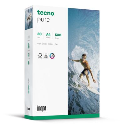 inapa tecno Kopierpapier pure 2100011510 A4 80g 500Bl