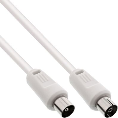 InLine® 69410 Antennenkabel, 2x geschirmt, >75dB, weiß, 10m