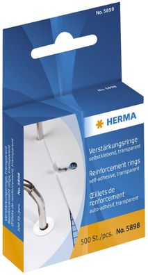 Herma 5898 Verstärkungsringe selbstklebend auf Rolle Ø 12 mm transparent 500 St