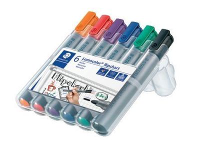 Staedtler® 356 WP6 Lumocolor® 356 flipchart marker - Rundspitze, 6 Farben sortiert