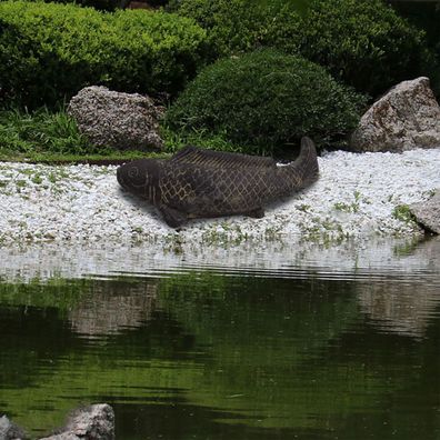 Steinfigur Glücksbringer Fisch Lakhnau Anthrazit - Breite x Tiefe x Höhe: 13 x 40