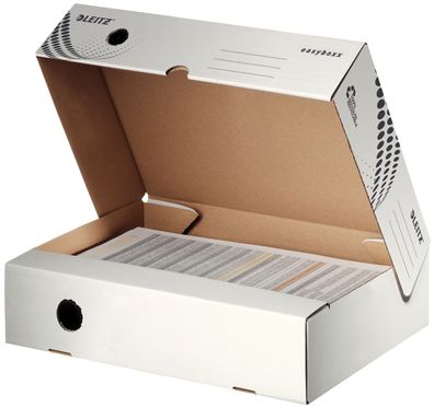 Leitz 6134-00-00 Archivbox easyboxx - A4, 80 mm, Wellpappe (RC), breite Öffnung,