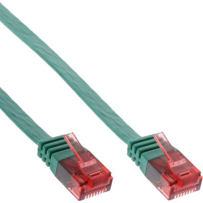 InLine® 71602G Patchkabel flach, U/UTP, Cat.6, grün, 2m