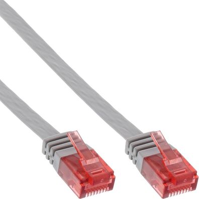 InLine® 71607 Patchkabel flach, U/UTP, Cat.6, grau, 7m