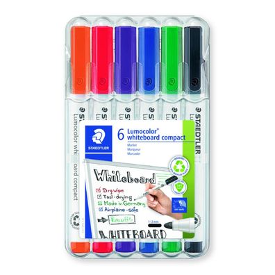 Staedtler 341 WP6 Staedtler Lumocolor Whiteboard Marker, 4er Etui