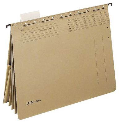 25x Leitz 1983-00-00 Hängehefter ALPHA® mehrfach, 4 kfm. Heftungen, Tasche, Natron