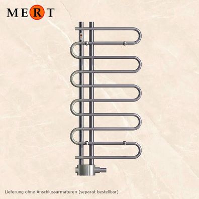 MERT Design Badheizkörper "TERSSE" chrom, Mittelanschluss, verschiedene