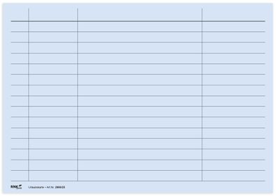 RNK 2900/25 Urlaubs- und Fehltagekarte mit Wochentage-Einteilung 2025, 210 x 148 mm