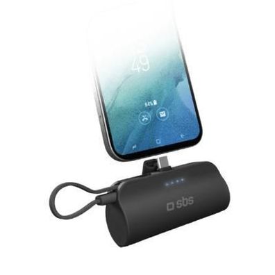 SBS Powerbank NanoTube 5.000mAh 2xUSB-C 12W schwarz