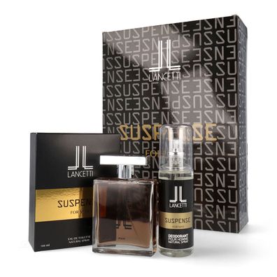 Lancetti Suspense Geschenkset für Herren Eau de Toilette 100ml + Deo 120ml