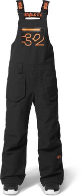 Thirtytwo Kids Snow Latzhose Basement black/orange - Größe: L