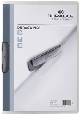 Durable 2290 37 Klemm-Mappe DURASWING® - A4, transparent/graphit