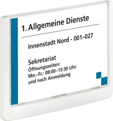 Durable 4861 02 Türschild CLICK SIGN, Rahmen weiß, 149 x 105,5 mm, transparent