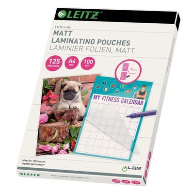 LEITZ 16926 Laminierfolientasche DIN A4 matt 250 mic