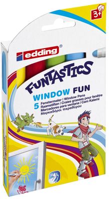 Edding 16-5 Window Marker Fun e-16 - 5er Set Funtastics, 2 - 6 mm, sortiert