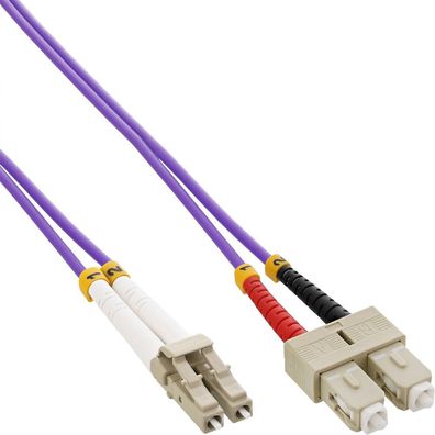InLine® 88641P LWL Duplex Kabel, LC/SC, 50/125µm, OM4, 1m