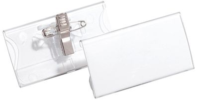 Durable 8121 19 Namensschild mit Kombiklemme, 75 x 40 mm, 25 Stück