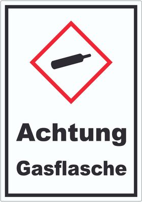 Aufkleber Gasflasche Gas unter Druck