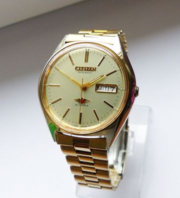 Schöne Citizen Gold-Eagle7 Day-Date Automatic 21Jewels Herren Vintage Armbanduhr