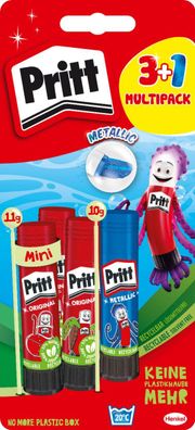 Pritt PBS4B Klebestift "SPORT" 3x 11 g + 1x 10 g Blister(T)