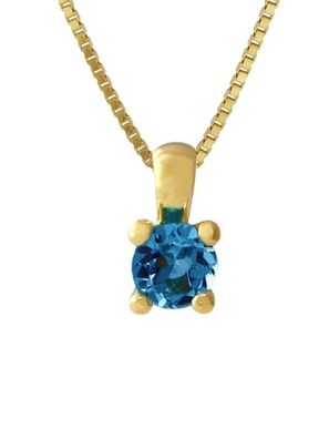 Acalee Schmuck Anhänger Gold 333 / 8K Topas London Blau + vergoldete Kette 80-1003-0