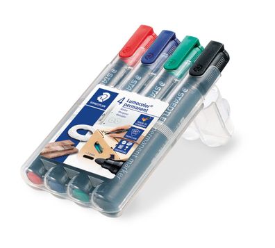 Staedtler® 352 WP4 Permanentmarker Lumocolor® 352, nachfüllbar, Staedtler Box mit