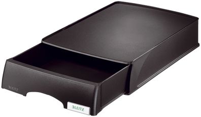 Leitz 5210-00-95 5210 Briefkorb Plus mit Schublade, A4, Polystyrol, schwarz