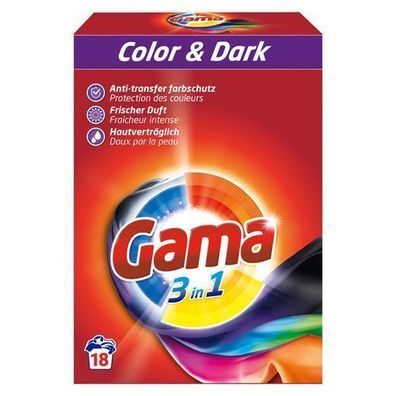 Gama Color & Dark Waschpulver für 18 Wäschen, 1,08 kg