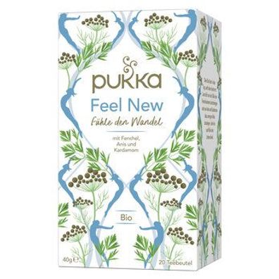 Pukka 3x Pukka Bio-Kräutertee Feel New, mit Fenchel, Anis und Kardamom, 20 Teebeu