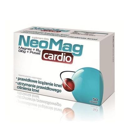 NeoMag Cardio, 50 Tabletten - Magnesium, B6, Kalium + Weißdorn