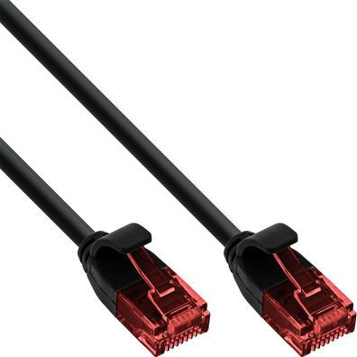 InLine® 71207S Slim Patchkabel, U/UTP, Cat.6, schwarz, 7,5m
