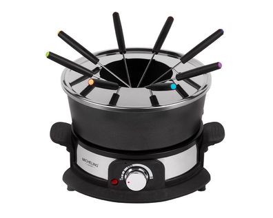 Michelino Raclettegrill Fondue für 8 Personen 2 Liter 1300W Grillplatte Elektrisch