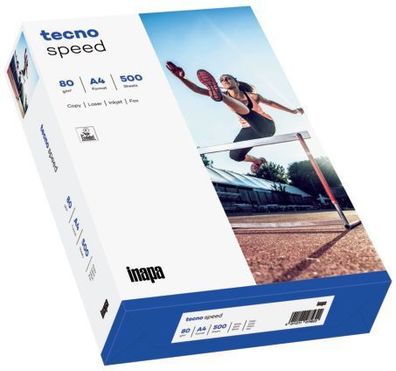 inapa 2100011521 Kopierpapier tecno® speed - A4, 80 g/qm, weiß, 500 Blatt