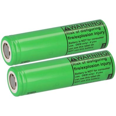 2x LG INR18650-MJ1 3,7V 3500mAh 10A unprotected flat Top