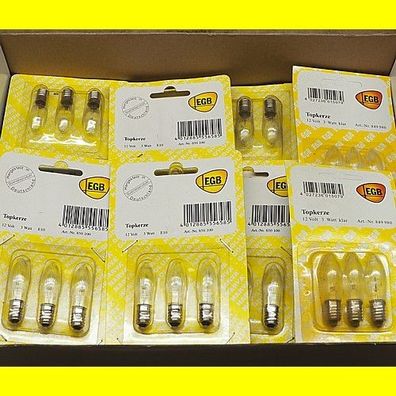 1 Packung a 3 Stück EGB Topkerze für Lichterkette 12V 3 Watt