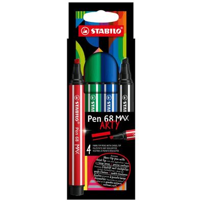 Stabilo Filzstift Pen 68 MAX 768/04-21 1 + 5mm sort. 4St