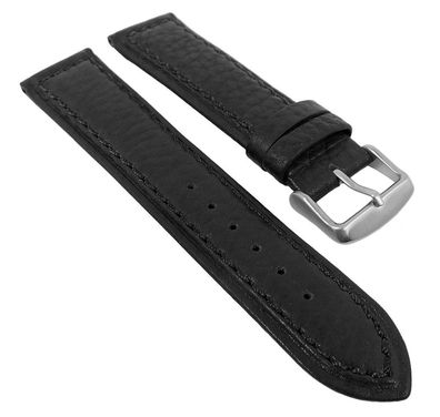 Uhrenarmband Leder Soft-Bull schwarz 22mm 28600