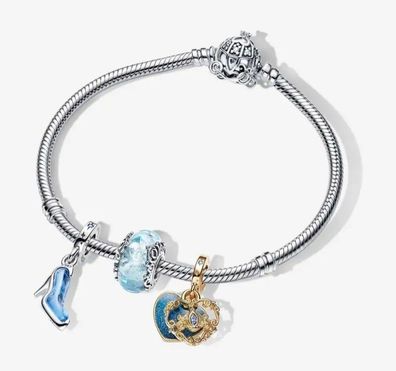 Pandora Armband/Armreif Kutsche mit 3 Pandora Charms