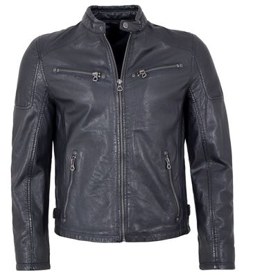 Gipsy - Herren Lederjacke Lammnappa navy/black