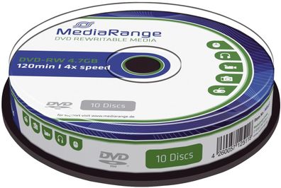 DVD-RW - 4.7GB/120Min, 4-fach/Spindel, Packung mit 10 Stück