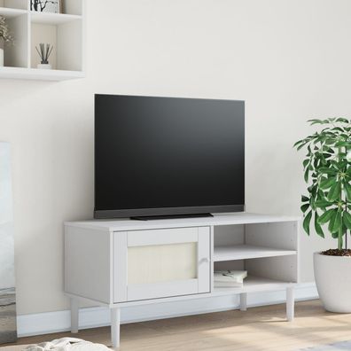 TV-Bank mit Rattan-Optik | Lowboard | Mediaboard | Sideboard | Mid-Country