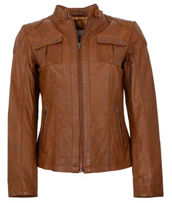 7eleven - Damen Lederjacke Lammnappa tobacco